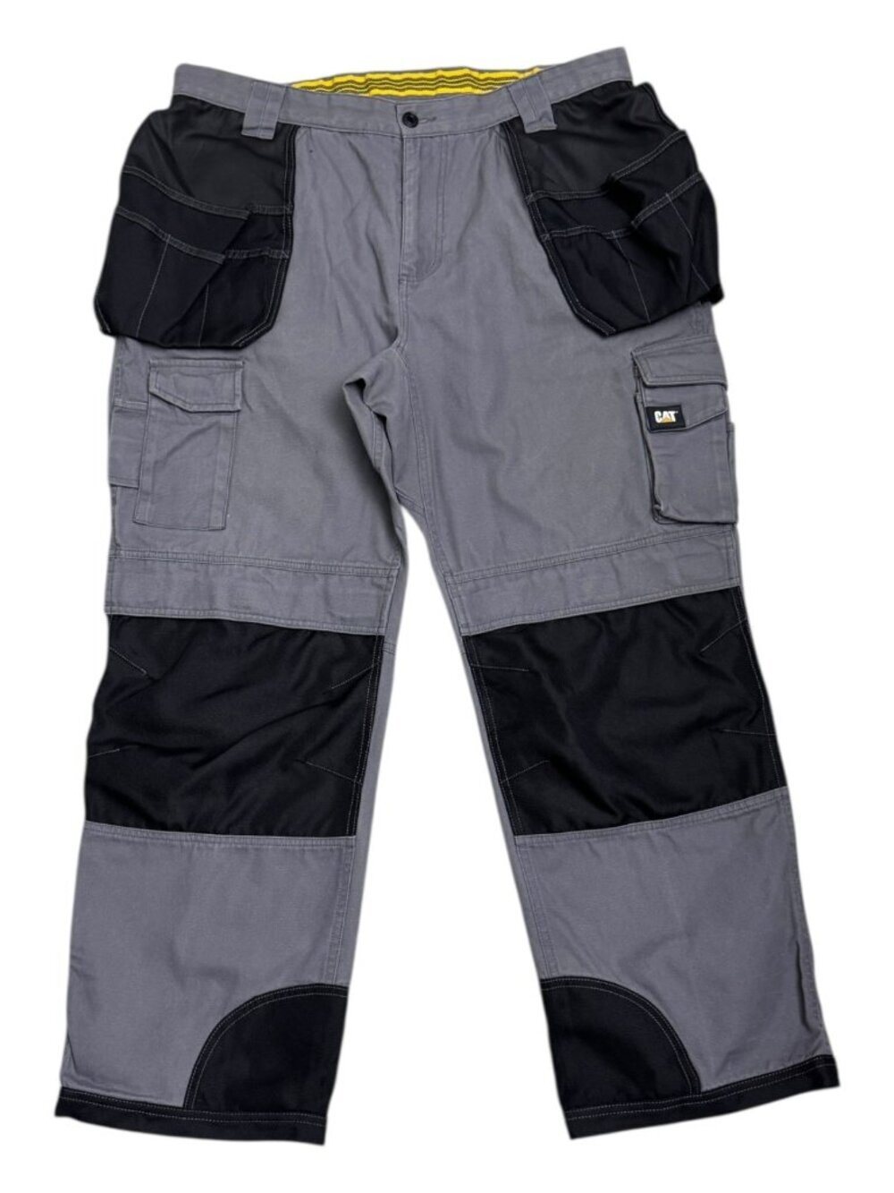 CATERPILLAR CAT Double Front Gray Work Carpenter Tools Pants Mens 38x30